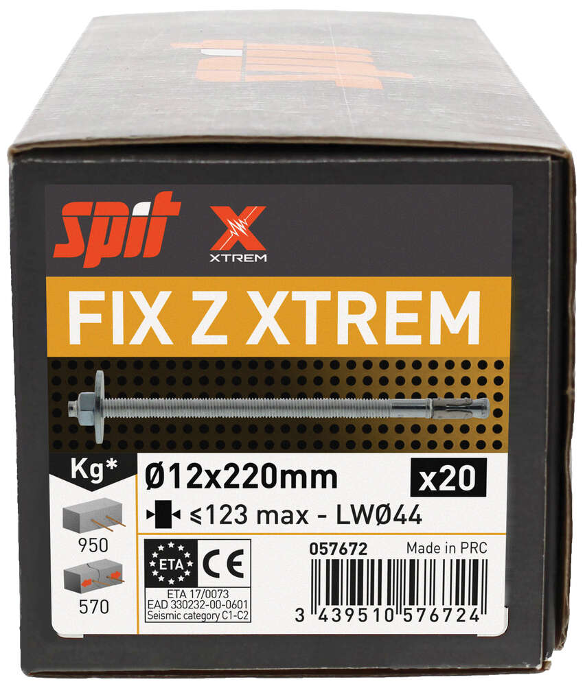 Image du produit CHEVILLES EXPANSION FIX Z XTREM Ø12X220/123 RL (x20)