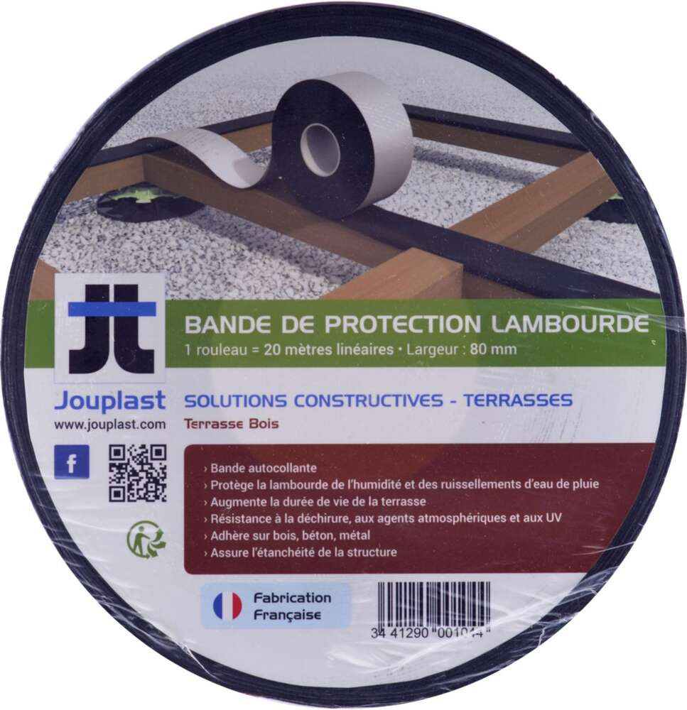 Image du produit BANDE DE PROTECTION AUTOADHÉSIVE - NOIR - LARGEUR 77mm - ROULEAU 20m - JOUPLAST