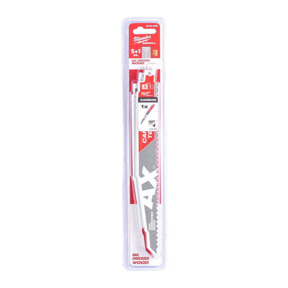 Image du produit LAME SCIE SABRE AX 230mm + LAME CARBURE OFFERTE - PAQUET DE 5